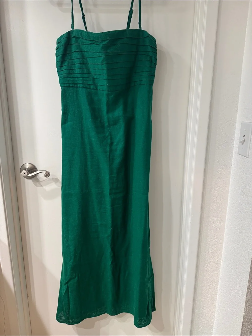 Abercrombie and Fitch Linen Emerald Green Strapped or Strapless Maxi Dress